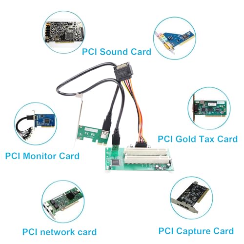 ELFJMZP PCIe 1X to Dual Pci Slot Expansion Card PCI-Express 1X Male to PCI Female Adapter for Sound Cards, Network Cards, Fax Cards, Video Capture Cards, Parallel Port Cards - Thumbnail 4