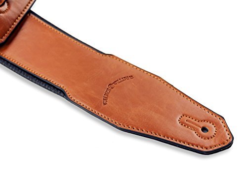 Walker & Williams GR-01 Sunburst Finish Guitar Strap with Pick Pockets & Padded Velour Back For Acoustic, Electric, And Bass Guitars