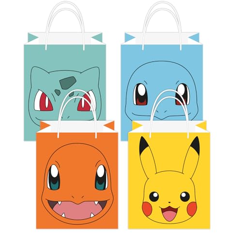 Amscan Pokémon 9917109 Lot de 8 sacs surprise en papier kraft pour fête d'anniversaire d'enfant