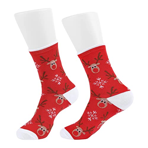 12 Pairs Women's Christmas Crew Socks - Cozy Cotton Knit Xmas Socks - Assorted Styles - Cute Novelty Gifts