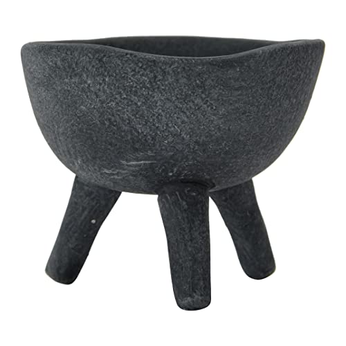 Image of Creative Co-Op Boho Terracotta Footed Planter, Matte Black