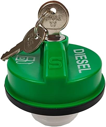 10591D Locking Diesel Fuel Cap Gas Cap Fuel Tank Caps Fit for Chevy Silverado Express C3500 K3500, Dodge Ram 3500 W350 D350, Ford F-250 E-350, GMC Sierra Savana, OE # 9MGC791, MGC791, 10591