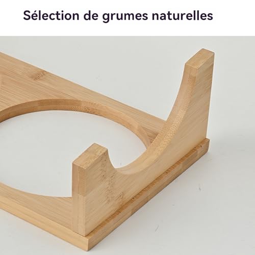Elevated Dog Feeding Bowls Tilted Ceramic Water Bowl, Wooden Base non-slip Stand, Whisker Friendly Pet Dish, Small Medium Large Puppy Kitten Zubehör, langlebig, komfortables Mealtime Tool-8