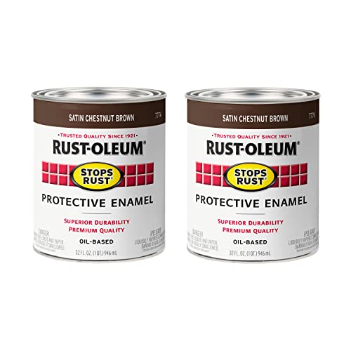 Image of Rust-Oleum Stops Rust Brush On Enamel Paint, Satin Chestnut Brown
