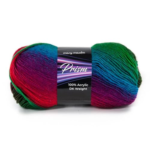 Image of Mary Maxim Prism Yarn, Acrylic Multicolor DK Yarn, 290 Yards, Stained Glass | Ombre Yarn, 3 Weight, Machine Wash, For Knitting and Crochet, Create Baby Items, Blankets, Afghans, Clothing Variegated Yarn