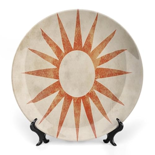 TAEIZLO Boho Vintage Sun Bone China Decorative Plates 7inch with