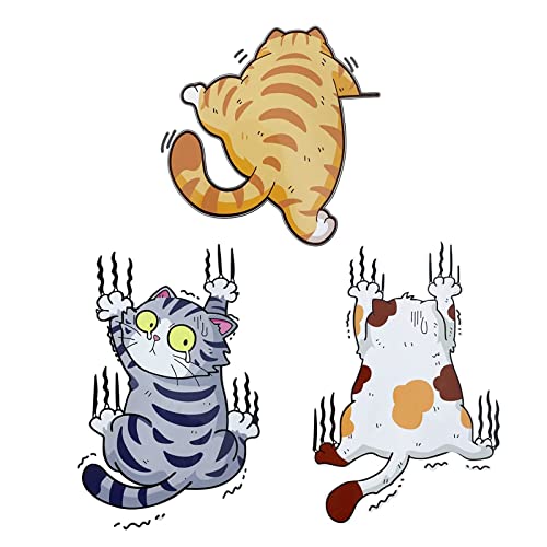 Diyxisk 3d Autocollant Chat Voiture,3 Pcs Stickers Dessin Animé Humour,Diy Décoration de Voiture,Convient Pour la Valise de Réfrigérateur D'ordinateur Portable de Moto