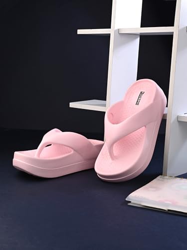 Image of DOCTOR HEALTH SUPER SOFT Women's Hot Pink Flip-Flops Slippers | Flip-Flops | Women's & Girl's Slippers | Comfortable & Lightweight | Soft Foot Massager | All Day Wear Flip-Flops Slipper