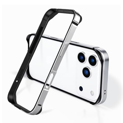 Coque iPhone 14 Pro Max argenté protège cadre métal des chutes
