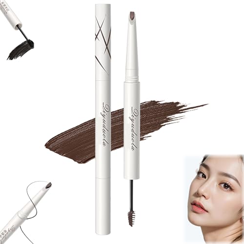 アイブロウペンシル アイブロウブラシ 2IN1 落ちない【2025新型】ナチュラル 高発色 描きやすい アイブロウ 眉 ペンシル 自然な仕上がり 長持ち 便携小巧 男女兼用 (ダークブラウン)