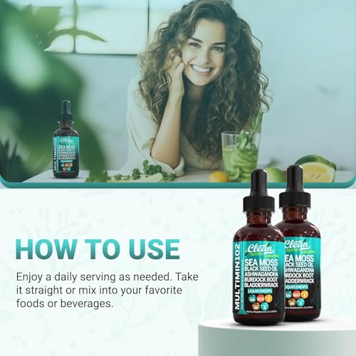 image for Clean Nutraceuticals Clean Nutra Organic Sea Moss Drops Supplement | B