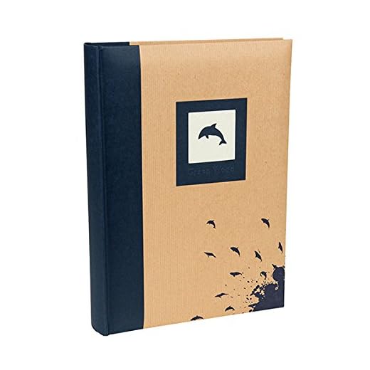 Kenro Blue Dolphin fotoalbum med kraftpapper omslag för 300 foton 10 x 15 cm/6 x 4 tum familjefotografi album, Green Wood Series – GRW008UE