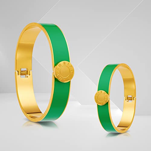 Love Friendship Bracelet Bangle Colorful Orange Enamel Bangles Bracelets For Women Teen Girls Party Fashion Bangles Stainless Steel Jewelry Birthday With Gifts Box (12Mm Green, Stainless Steel) #TOP5
