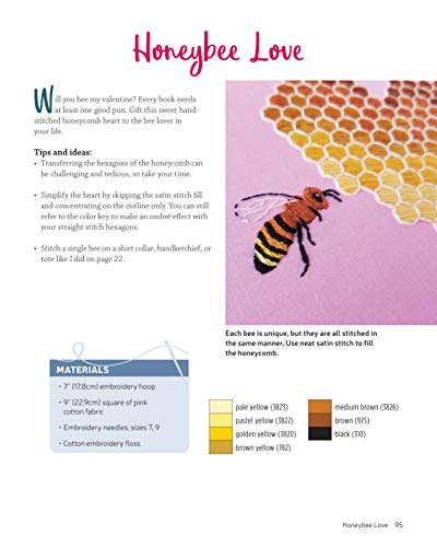 Animal Embroidery Workbook: Step-by-Step Techniques & Patterns for 30 Cute Critters & More (Landauer) Designs include Foxes, Sloths, Hedgehogs, Giraffes, Cats, Chickadees, Pandas, Bees, Flowers & More - Image 6