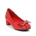 Ellie Shoes 1" Heel Sequined Slipper Shoe Children's. L RED