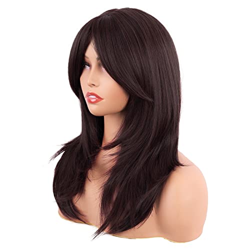 image for MapofBeauty 20 Inch/50 cm Long Layered With Bangs Straight Synthetic f