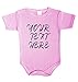 Produktbild Ihr Wunsch Text Hier Baby Body Selbst Gestalten individueller Druck Personalisiert Babykleidung Strampler Unterwäsche beeindruckend Geschenk Überraschung Geburtstag Weihnachts (68 (3-6m), ROSA)