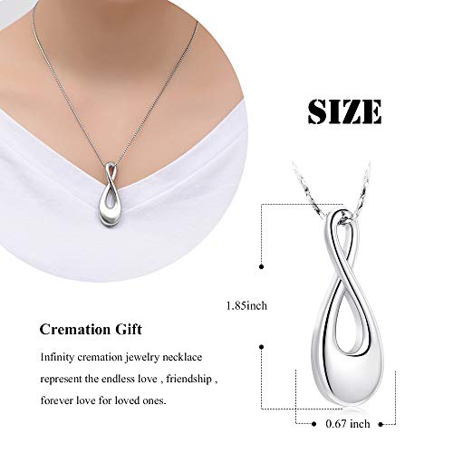 Imrsanl Ashes Jewelry Infinity Urn Pendants Ashes Holder Memorial Keepsake Urn Necklace Cremation Jewelry For Pet/Human (Silver) #TOP4