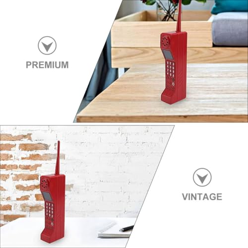 Teléfono móvil vintage de hierro rojo para decoración retro de escritorio 7