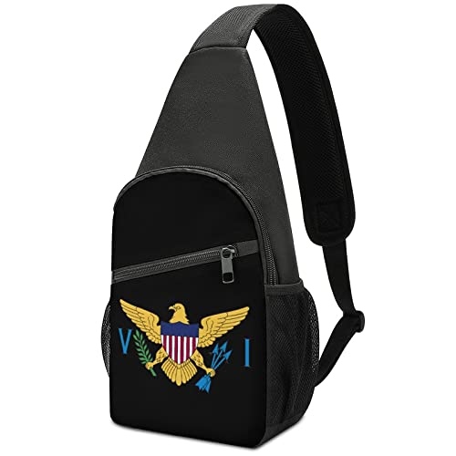 Virgin Islands Flag Printed Crossbody Bags Shoulder Backpack Chest Side Daypack for Travel Hiking
