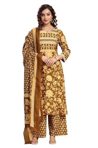 Image of Mehandi Green Jaipuri Cotton Straight Printed Kurta Pant Suit Set