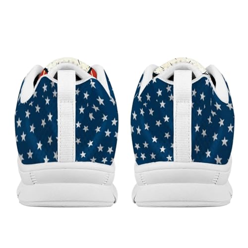 Image of Jeiento American Flag Shoes Men's Fashion Sneaker Sports Running Shoes Causal Travel Walking Flat Shoe Breathable