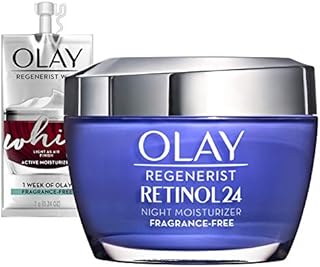 Olay Regenerist Retinol Moisturizer, Retinol 24 Night Face Cream, 1.7oz + Whip Face Moisturizer Travel/Trial Size Bundle