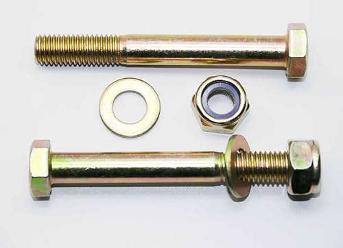 Image of M10 x 80mm Hex Head Bolt and Nylon Lock nut Flat Washer Assortment Kit by Color Galvanization,Alloy Steel,Grade 8.8.(8pcs Pack) by Metalsuberg