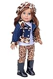 - Trendy Jewel - 5 Piece Outfit - Jeans Jacket, White Tunic, Leggings, Beret and Black Boots - Clothes Fits 18 Inch Doll (Doll Not Included)