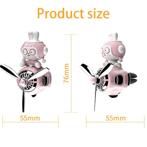 Image of 2Pcs Car Air Fresheners, Cute Bear Pilot Automotive Air Outlet Creative Car Perfume Diffuser, Automotive Accessories Air Vent Decoration with 8 Fragrant Tablets (Blue 1+Pink 1)