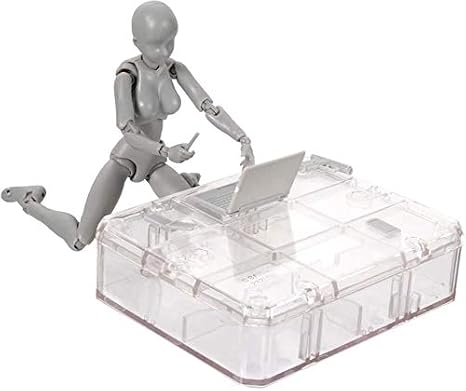 AXITWXIT Action Figures Body-Kun DX & Body-Chan DX PVC Figure Model Drawing for S H Figuarts with Box for Artists (Gray, Female)