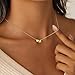 Lyncory Gold Heart Initial Necklace for Women 14K Gold Plated Initial Pendant Dainty Fashion Heart H Letter Necklaces for Women Jewelry Gifts