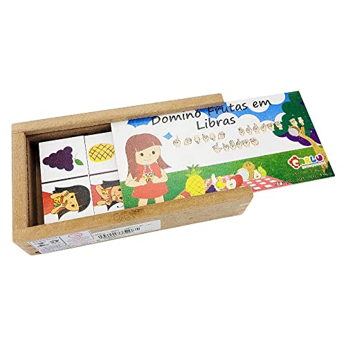 Jogo De Dominó De Frutas Em Libras Ilustrado Pedagógico 28 Peças Carlu Brinquedos