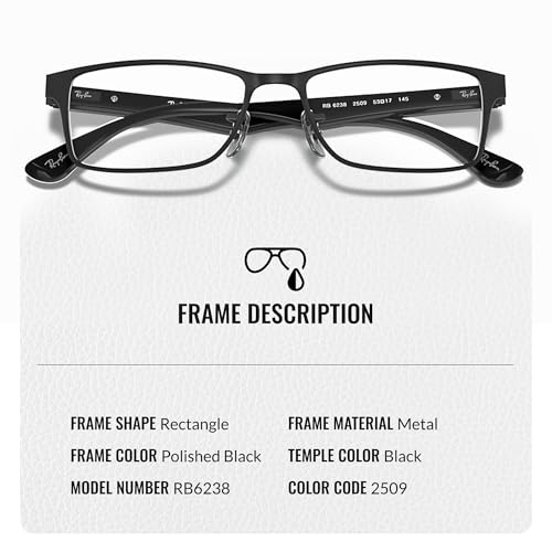 Image of Ray-Ban RB6238 Rectangle Shape Metal Eyeglasses with Official Eyewear Kit