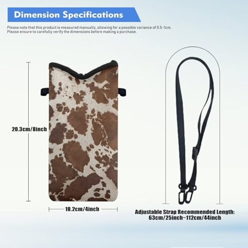 Image of Cellphone Purse Bag with Adjustable Strap Water-Resistant Shockproof Crossbody Mini Shoulder Handbags Portable Phone Sleeve Case for Women Men, 8 x 4 Inch, Brown Cow Print