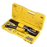 Praktische Aufbewahrung: Alle hydraulischen Crimpwerkzeuge und Module können in der angebrachten Kunststoffbox zum einfachen Tragen und Aufbewahren gesammelt werden