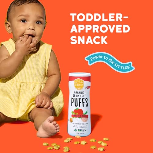 Image of Serenity Kids Tomato & Herbs - USDA Certified Organic, Grain Free & Non-GMO Veggie Puffs - Easy-Dissolve Texture - 1.5 Oz, Pack of 6
