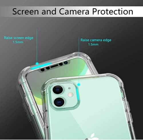 QAAA Clear Case Compatible with iPhone 12 Mini 5.4 inch with[Built-in Screen Protector] Full-Body 360 Degree Hard PC Soft TPU Heavy Duty Protection Durable Strong Hard Phone Cases Cover