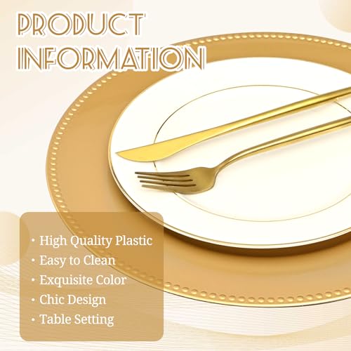 50-Pack-Charger-Plates-13-Plastic-Round-Charger-Plates-Dinner-Plate-With-Beaded-for-Wedding-Table-Dinner-Kitchen-Catering-Event-Party-Decoration-Gold