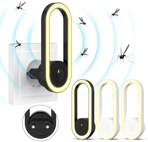Ultraschall Schädlingsbekämpfer 4 Stück Mückenschutz, Ultraschall Elektrisch Insekten Stecker Mückenstecker Mäusevertreiber für Drinnen Mücken, Mäuse, Spinnen, Kakerlaken, Insekten