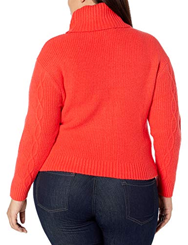 Image of Kendall + Kylie Womens Plus Size Turtle Neck Rib Sweater