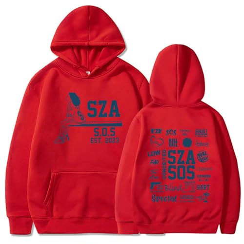 Sweat SZA S.O.S contre le froid : le hoodie rouge en coton confortable qui ne peluche pas