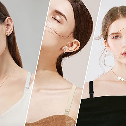 Lucsis Bra Straps Replacement, Convertible Bra Straps Jacquard Pattern Elastic Stretchable Adjustable Removable (18Mm (3 Pairs Black)) #TOP4