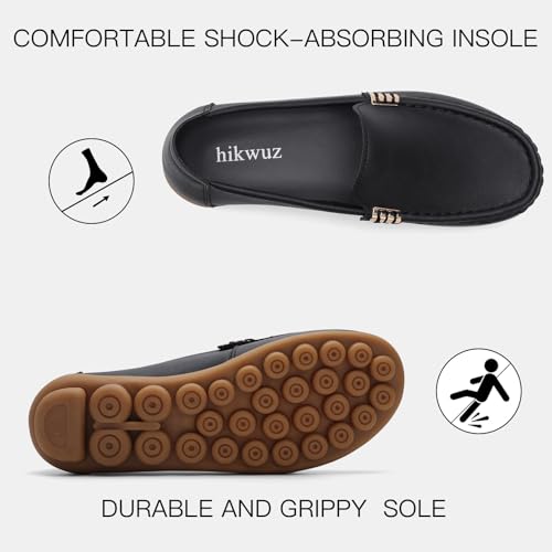 Image of Women's Comfortable & Lightweight Leather Loafers Slip-Ons Driving Walking Mocs Boat Shoes Cute Business Casual Dress Shoes Work Flats for Women