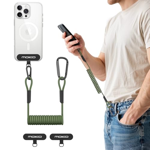 MoKo Cordino Universale Per Telefono – Tracolla In Nylon Regolabile 140 Cm – Colore Cachi – Antismarrimento E Anti-caduta