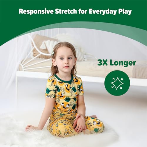 Image of Kids 2-Piece So Soft Playtime Set-Lightweight Viscose from Bamboo Short Sleeve Top&Leggings for Toddler Boy & Girls