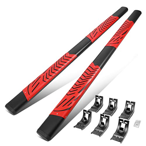 DNA MOTORING 5 Inches Running Boards Compatible with 11-18 Ram 1500 Crew Cab 4-Door, Black Red, Powder Coated Side Step Nerf Bars, STEPB-ZTL-8200-BKRD