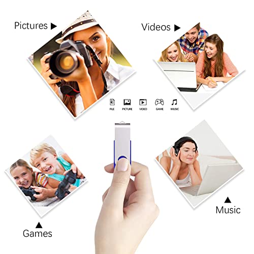 Image of Aiibe 10 Pack 64GB USB Flash Drive 64 GB Flash Drive 64G USB 2.0 Memory Stick Thumb Drive Data Storage Jump Drives 64GB Zip Drives Wholesale /Lot /Bulk (Blue)