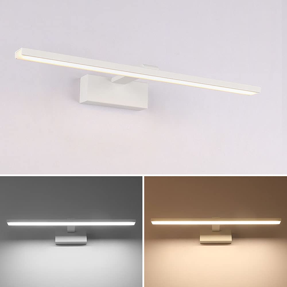 XANAYXWJ ścienna LED 12W Oprawa oświetleniowa do lustra łazienkowego 39cm Metalowy kinkiet ścienny z minimalistycznym białym światłem lustrzanym 3000K