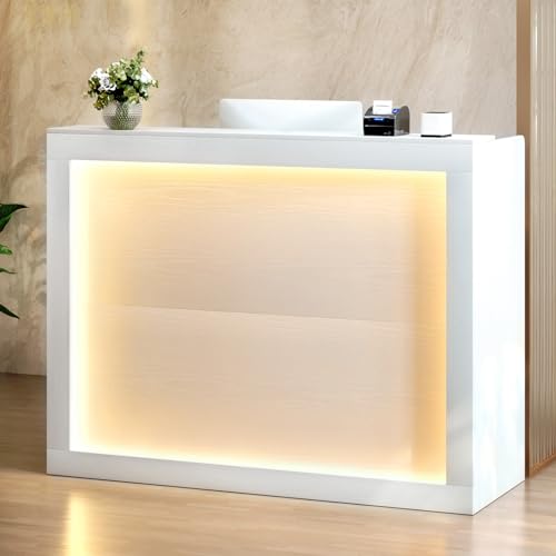Reception Desk with LED Lights and Storage